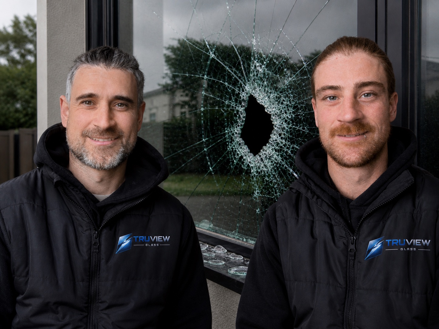 Jake and Kris from TruView Glass on a Melbourne job